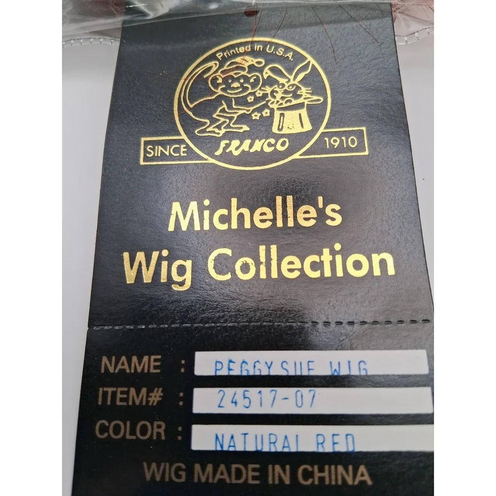 Michelle's Wig Collection Y2K Peggy Sue Natural Red Wig Unisex Halloween NEW